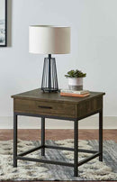 Byers 1-drawer Square Engineered Wood End Table Brown Oak - Home & Sleep Outlet