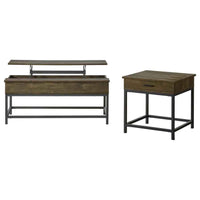 Byers 2-piece Lift Top Coffee and End Table Set Brown Oak - Home & Sleep Outlet