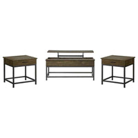 Byers 3-piece Lift Top Coffee and End Table Set Brown Oak - Home & Sleep Outlet