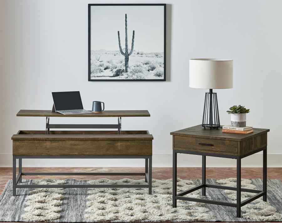 Byers Engineered Wood Lift Top Coffee Table Brown Oak - Home & Sleep Outlet