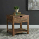 Esther 1-drawer Solid Wood Side End Table Natural Sheesham - Home & Sleep Outlet