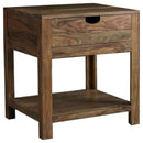 Esther 1-drawer Solid Wood Side End Table Natural Sheesham - Home & Sleep Outlet