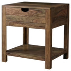 Home & Sleep Outlet - Esther 1-drawer Solid Wood Side End Table Natural Sheesham