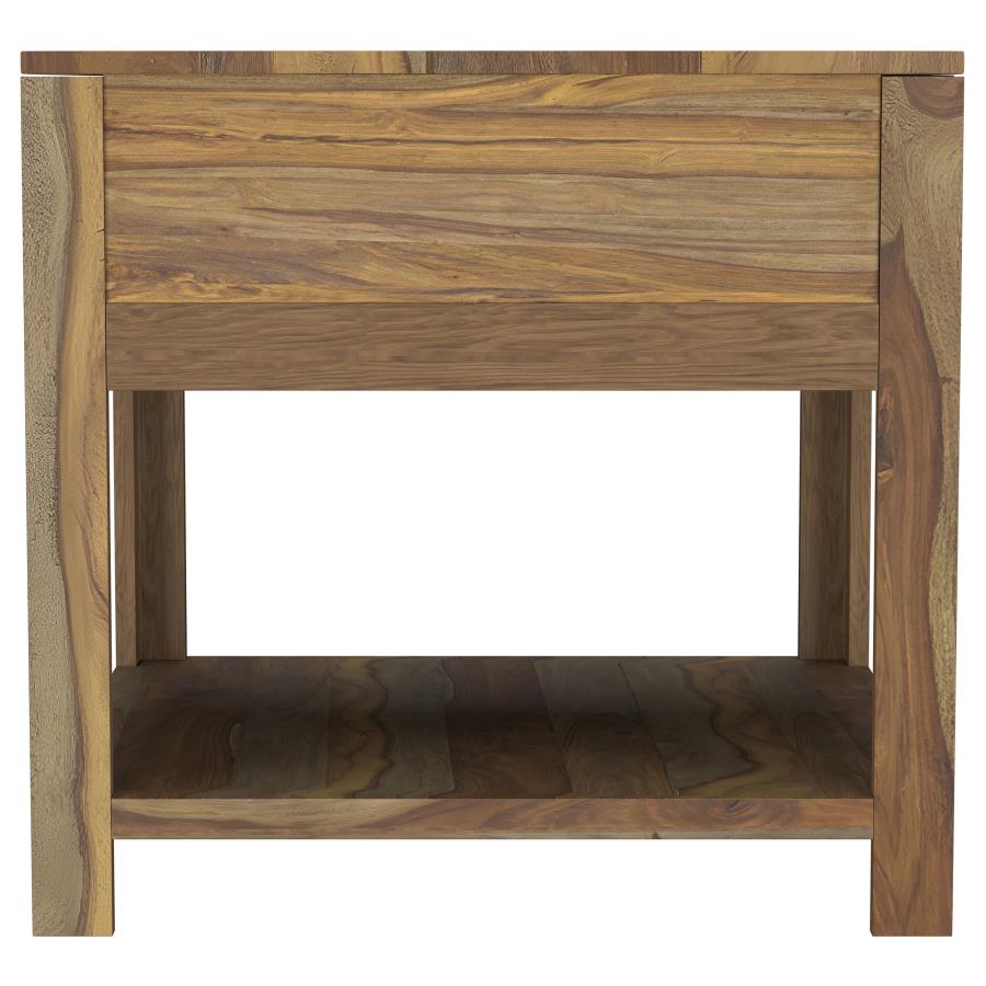 Home & Sleep Outlet - Esther 1-drawer Solid Wood Side End Table Natural Sheesham