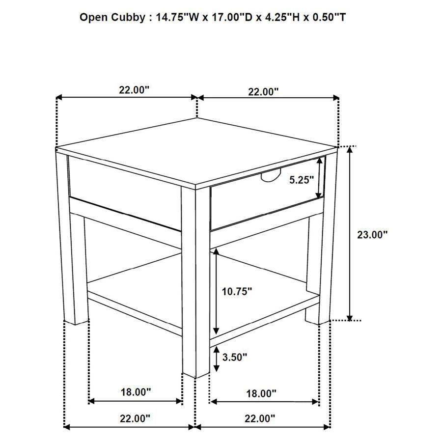 Home & Sleep Outlet - Esther 1-drawer Solid Wood Side End Table Natural Sheesham