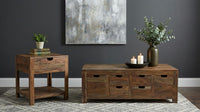 Esther 1-drawer Solid Wood Side End Table Natural Sheesham - Home & Sleep Outlet