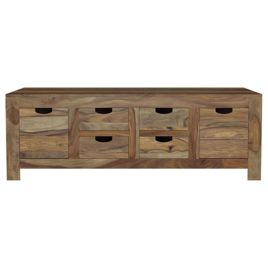 Home & Sleep Outlet - Esther 6-drawer Solid Wood Coffee Table Natural Sheesham
