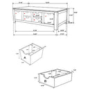 Esther 6-drawer Solid Wood Coffee Table Natural Sheesham - Home & Sleep Outlet