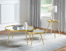 Kaelyn Round Mirror Top End Side Table Gold - Home & Sleep Outlet