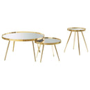 Kaelyn 3-piece Round Coffee and End Table Set Gold - Home & Sleep Outlet