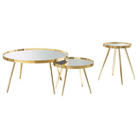 Kaelyn 3-piece Round Coffee and End Table Set Gold - Home & Sleep Outlet
