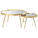 Kaelyn 3-piece Round Coffee and End Table Set Gold - Home & Sleep Outlet
