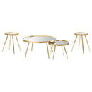 Kaelyn 4-piece Round Coffee and End Table Set Gold - Home & Sleep Outlet
