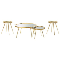 Kaelyn 4-piece Round Coffee and End Table Set Gold - Home & Sleep Outlet