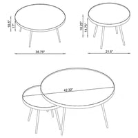 Kaelyn 2-piece Round Mirror Top Nesting Coffee Table Gold - Home & Sleep Outlet