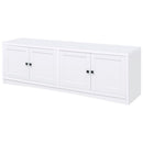 Laughlin 4-door Engineered Wood 78-inch TV Stand White