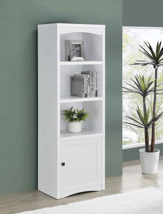 Laughlin 4-shelf Engineered Wood Media Tower White