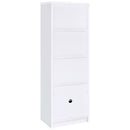 Laughlin 4-shelf Engineered Wood Media Tower White