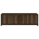Laughlin 4-door Engineered Wood 78-inch TV Stand Dark Pine