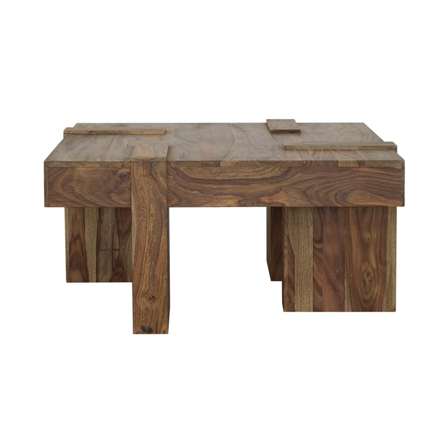 Home & Sleep Outlet - Samira Square Solid Wood Coffee Table Natural Sheesham