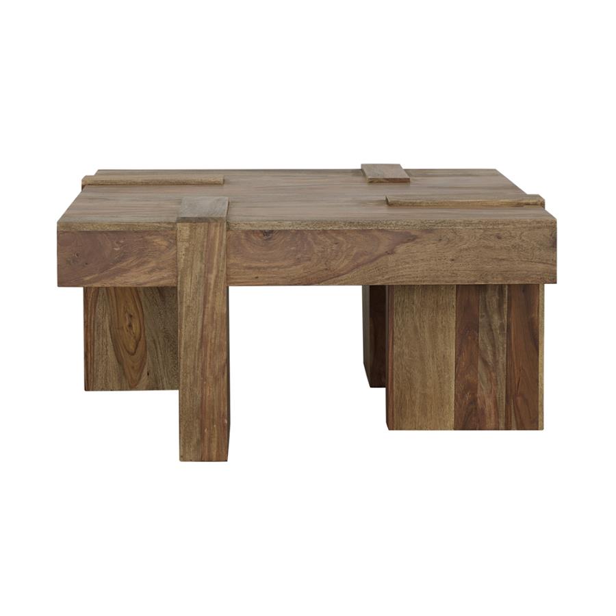 Home & Sleep Outlet - Samira Square Solid Wood Coffee Table Natural Sheesham