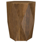 Home & Sleep Outlet - Zalika Hexagonal Solid Mango Wood End Table Natural
