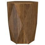 Home & Sleep Outlet - Zalika Hexagonal Solid Mango Wood End Table Natural
