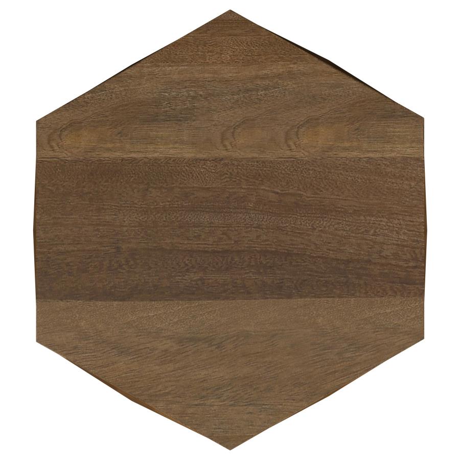 Home & Sleep Outlet - Zalika Hexagonal Solid Mango Wood End Table Natural