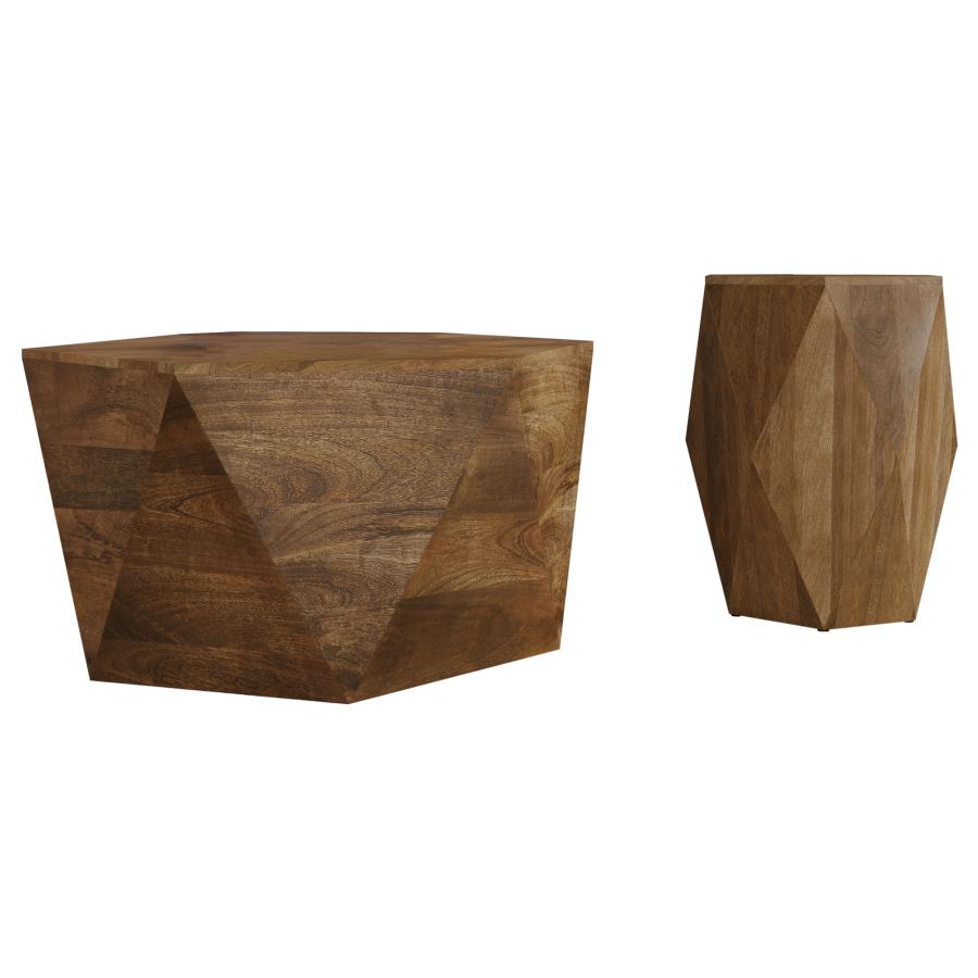Home & Sleep Outlet - Zalika 2-piece Solid Wood Coffee and End Table Set Natural