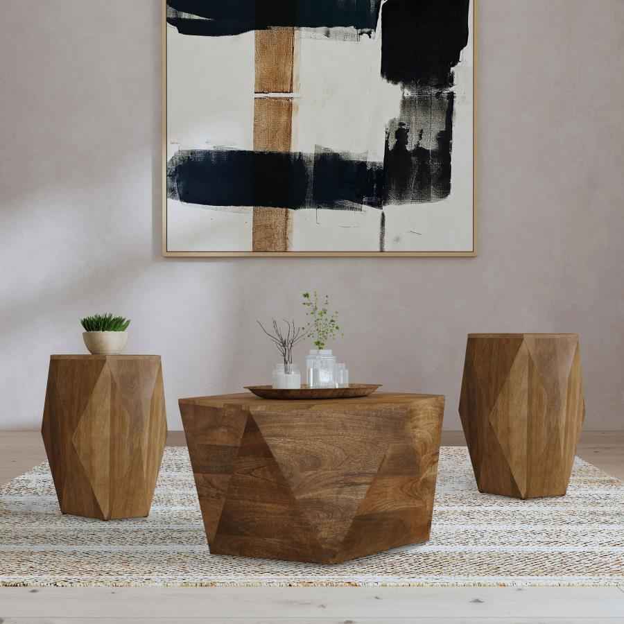 Zalika 3-piece Solid Wood Coffee and End Table Set Natural