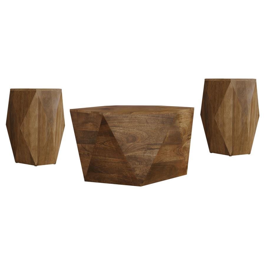Home & Sleep Outlet - Zalika 3-piece Solid Wood Coffee and End Table Set Natural