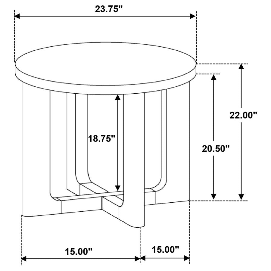 Home & Sleep Outlet - Kessler Round Sculptural Wood End Table Light Oak