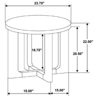 Kessler Round Sculptural Wood End Table Light Oak