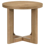 Home & Sleep Outlet - Kessler 2-piece Round Sculptural Wood Coffee Table Set Light Oak
