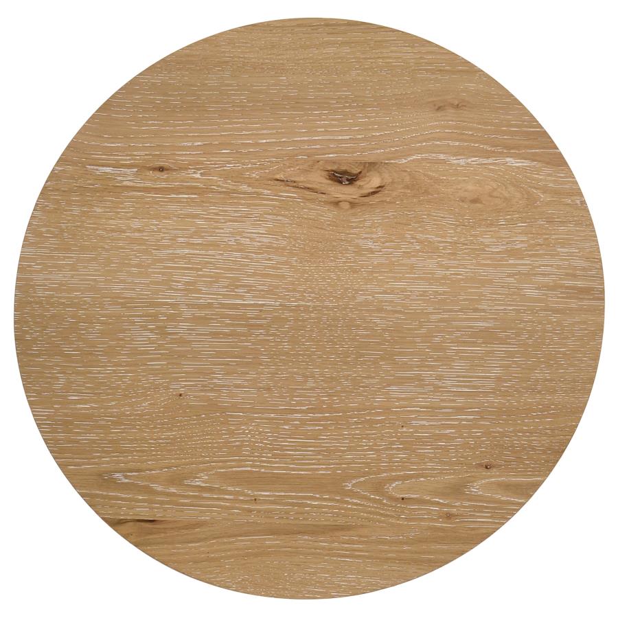 Home & Sleep Outlet - Kessler 2-piece Round Sculptural Wood Coffee Table Set Light Oak