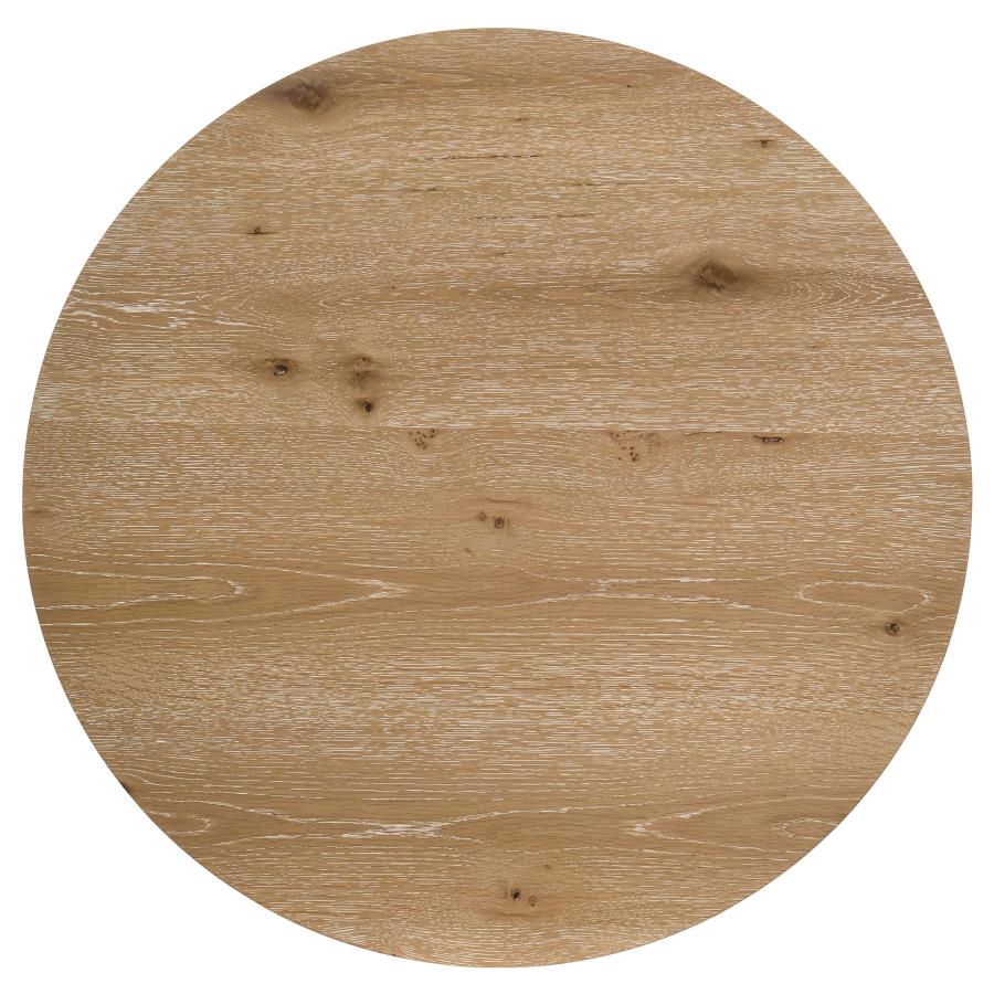 Home & Sleep Outlet - Kessler 2-piece Round Sculptural Wood Coffee Table Set Light Oak