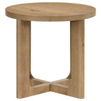 Home & Sleep Outlet - Kessler 3-piece Round Sculptural Wood Coffee Table Set Light Oak