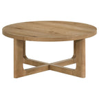 Home & Sleep Outlet - Kessler 3-piece Round Sculptural Wood Coffee Table Set Light Oak