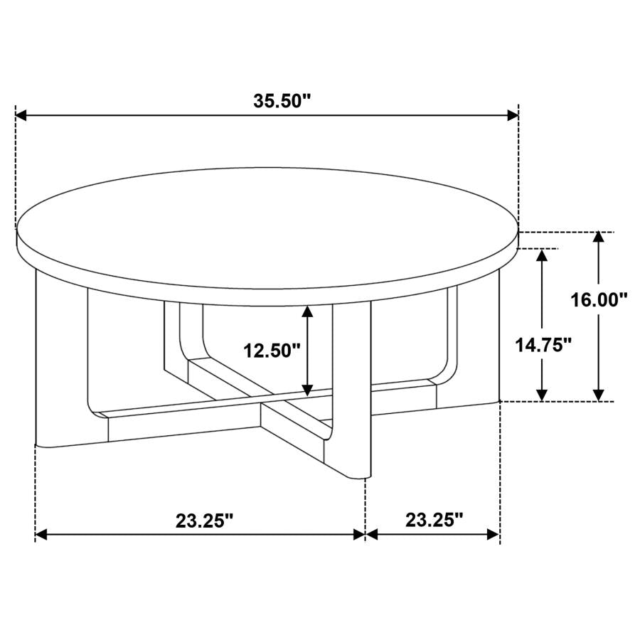 Home & Sleep Outlet - Kessler 3-piece Round Sculptural Wood Coffee Table Set Light Oak