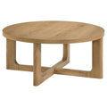 Home & Sleep Outlet - Kessler Round Sculptural Wood Coffee Table Light Oak