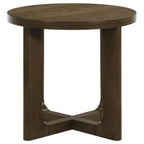 Home & Sleep Outlet - Kessler Round Sculptural Wood End Table Brown