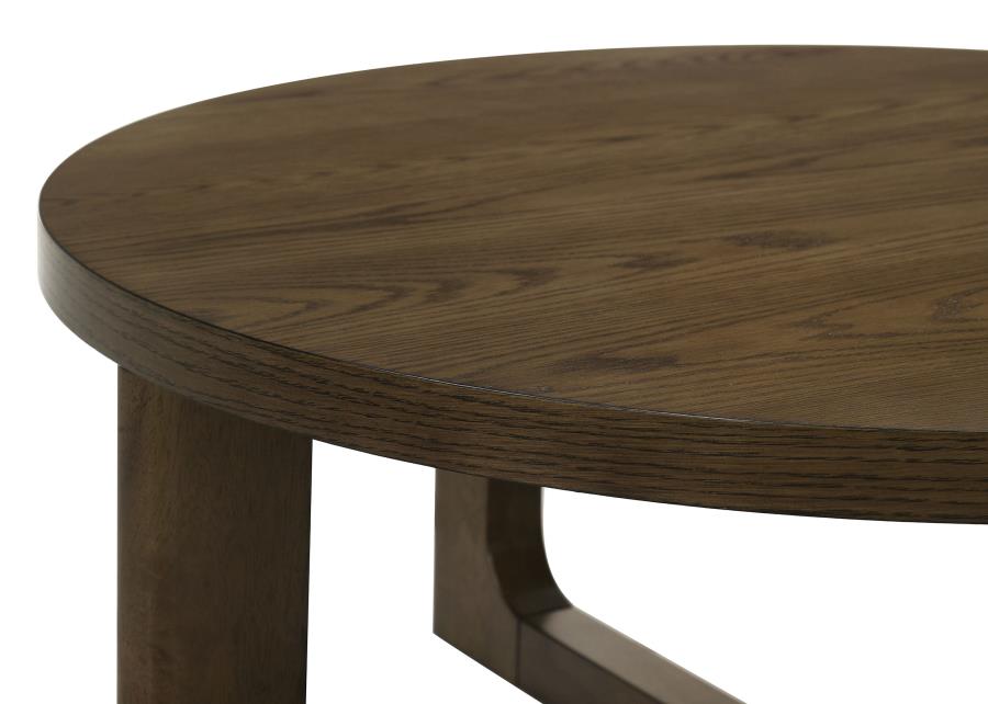 Home & Sleep Outlet - Kessler Round Sculptural Wood End Table Brown