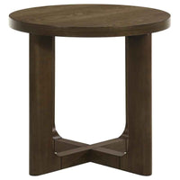 Kessler 2-piece Round Sculptural Wood Coffee Table Set Brown