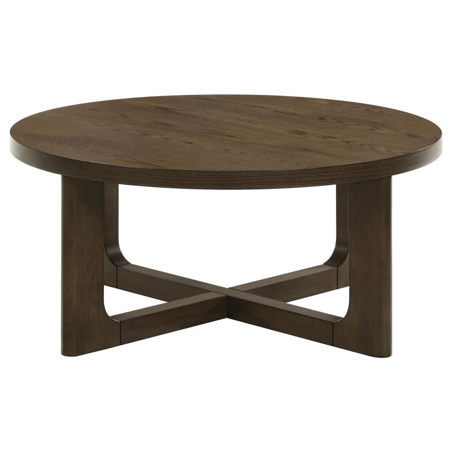 Home & Sleep Outlet - Kessler 2-piece Round Sculptural Wood Coffee Table Set Brown