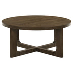 Home & Sleep Outlet - Kessler 2-piece Round Sculptural Wood Coffee Table Set Brown