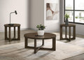 Home & Sleep Outlet - Kessler 3-piece Round Sculptural Wood Coffee Table Set Brown