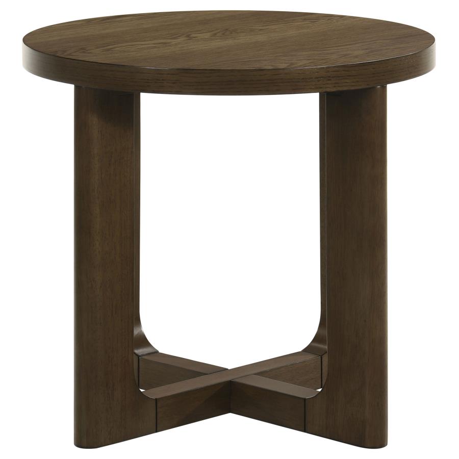 Home & Sleep Outlet - Kessler 3-piece Round Sculptural Wood Coffee Table Set Brown