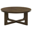 Kessler 3-piece Round Sculptural Wood Coffee Table Set Brown