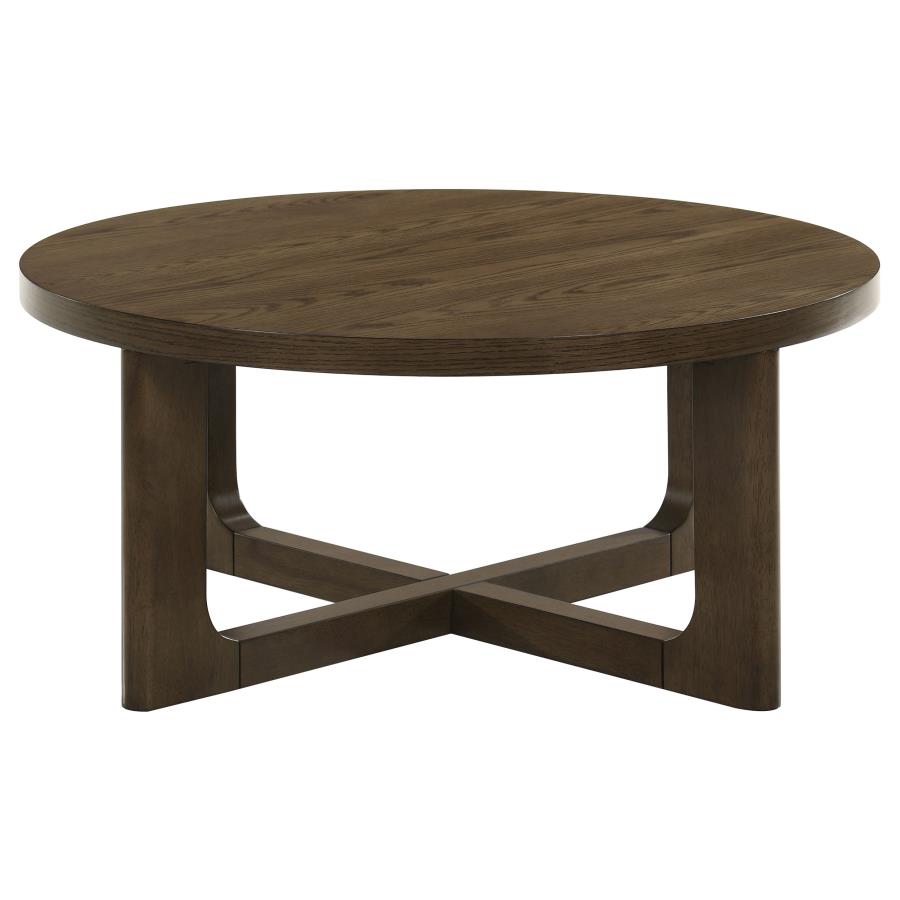 Home & Sleep Outlet - Kessler 3-piece Round Sculptural Wood Coffee Table Set Brown