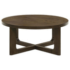 Home & Sleep Outlet - Kessler Round Sculptural Wood Coffee Table Brown